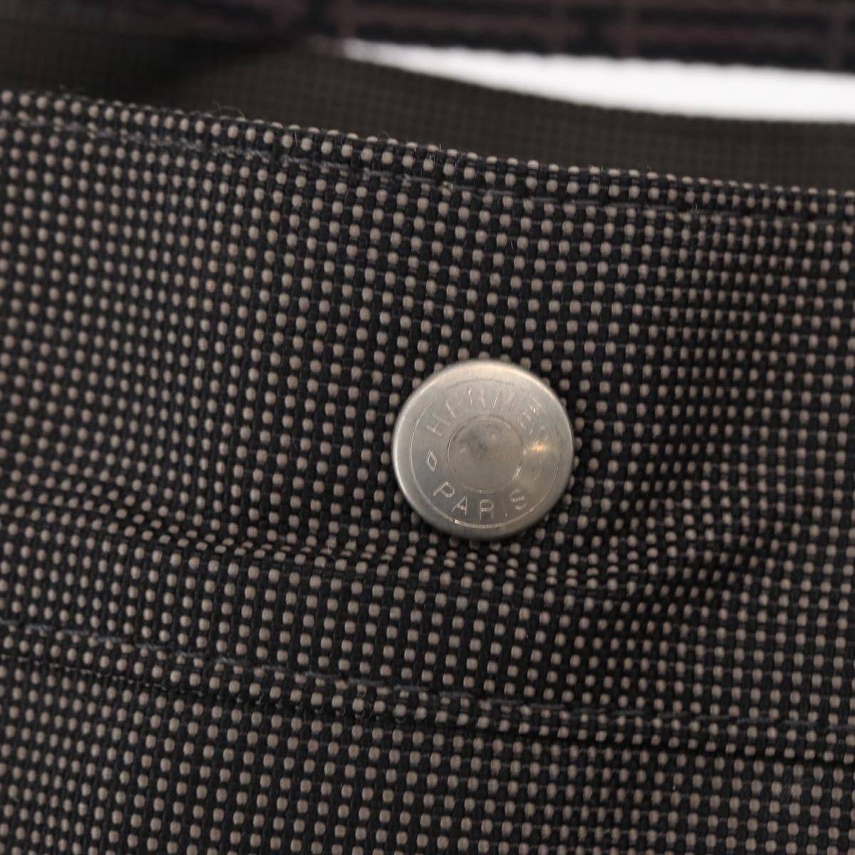 Hermes Fourre-tout Herline Canvas, GRAY, CANVAS, Tote bag