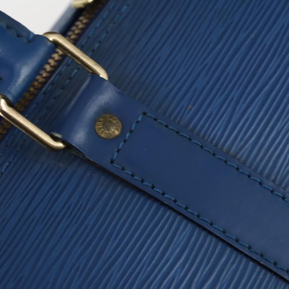 Louis Vuitton Keepall Bag Epi Leather, BLUE, LEATHER, Travel bag