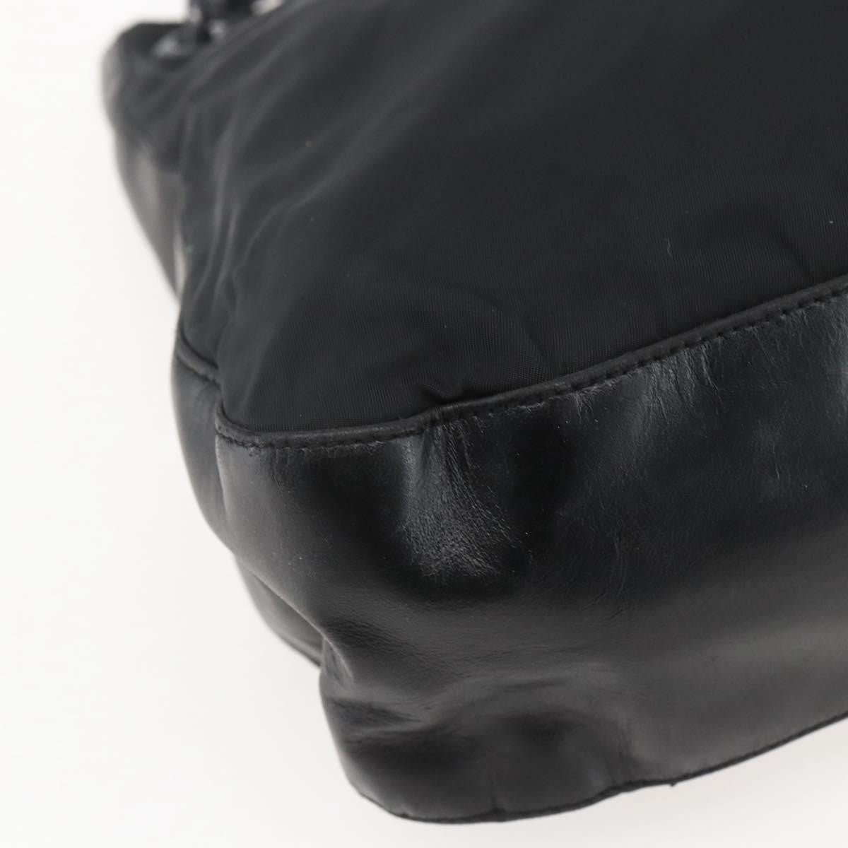 Prada Chain Shoulder Bag Tessuto, BLACK, NYLON, Shoulder bag