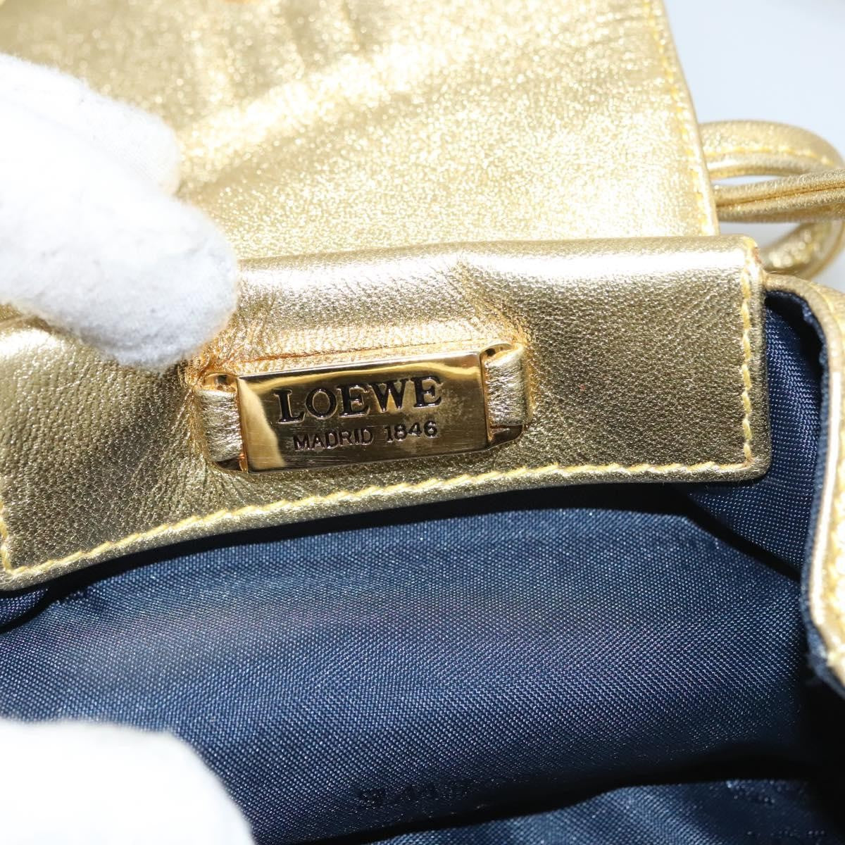 Loewe Vintage Crossbody Leather, GOLD, LEATHER, Shoulder bag