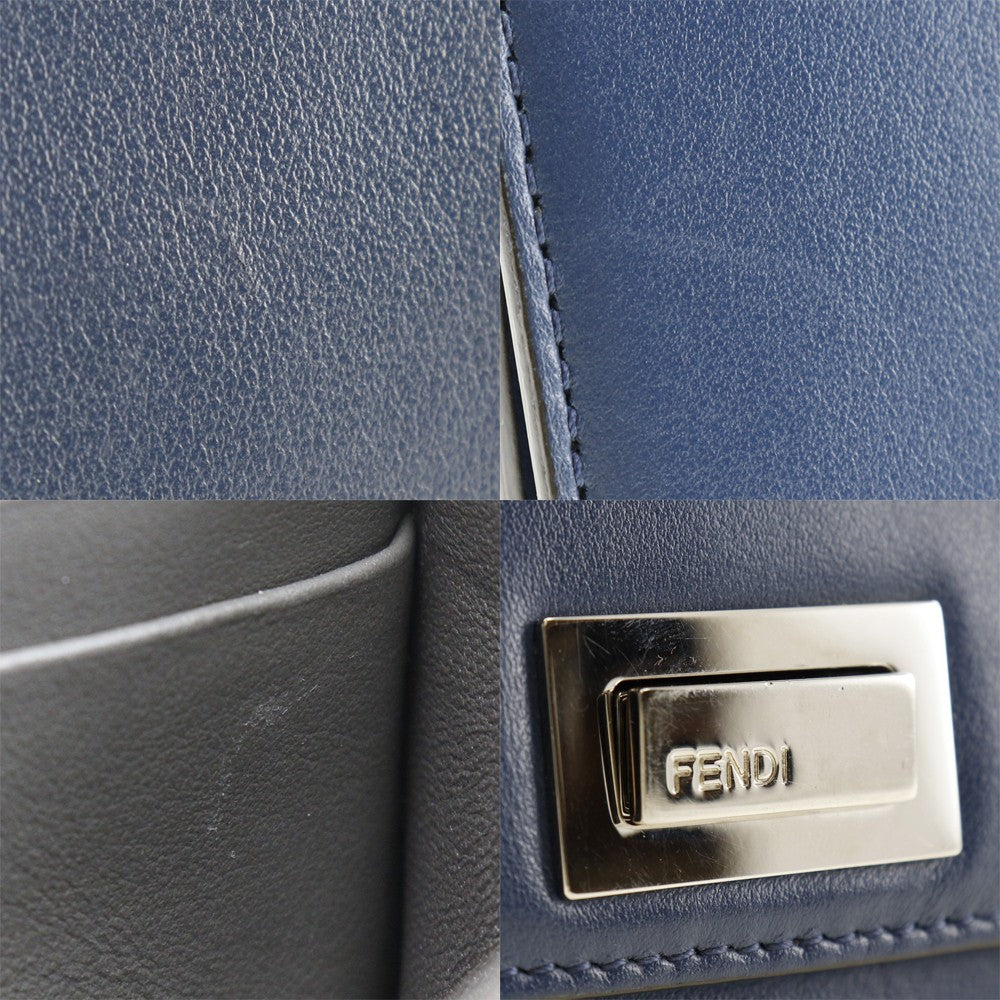 Fendi Peekaboo Wallet Leather, NAVY, LEATHER, Wallets