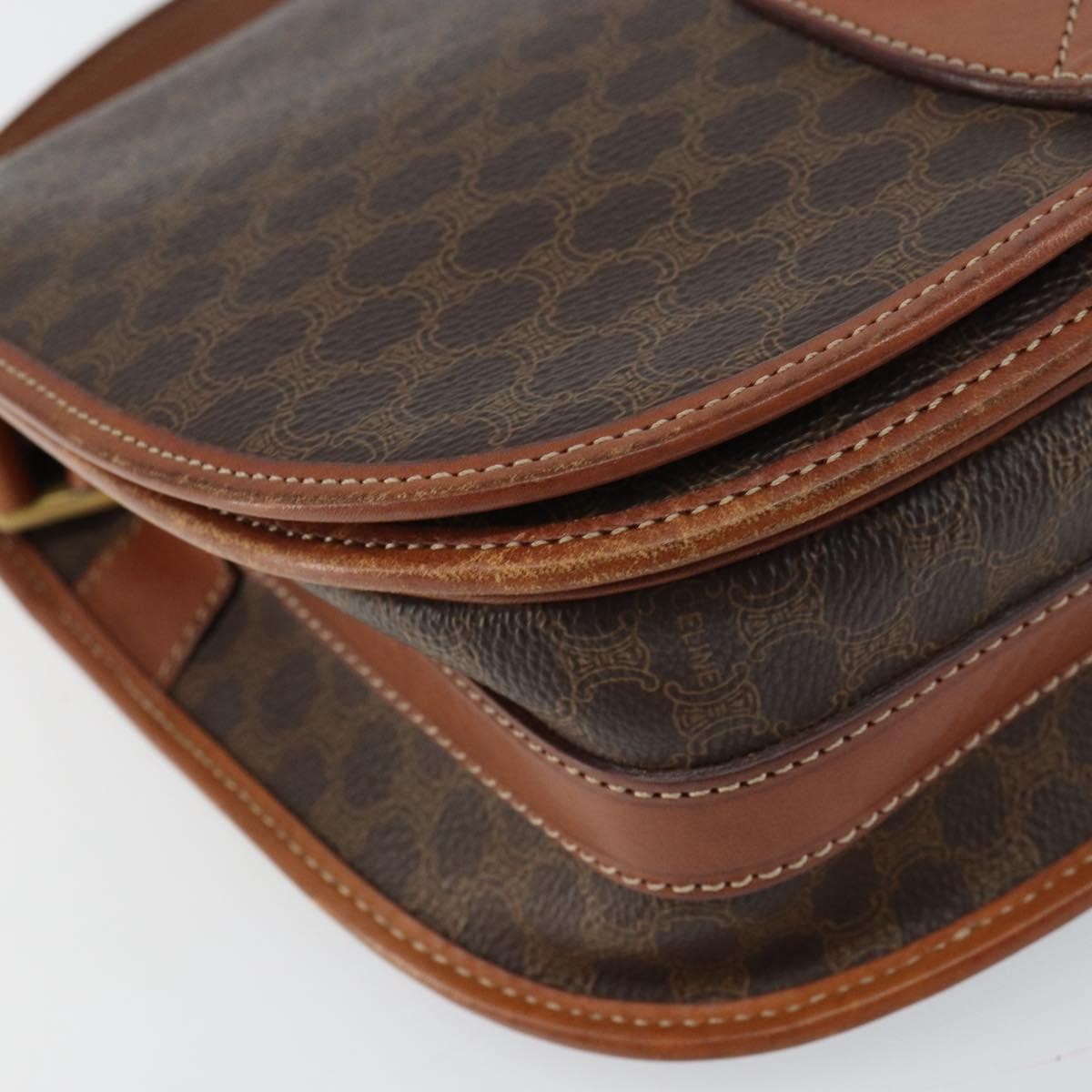 Celine Macadam Shoulder Bag PVC Leather, BROWN, PVC, Shoulder bag