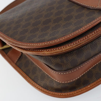 Celine Macadam Shoulder Bag PVC Leather, BROWN, PVC, Shoulder bag