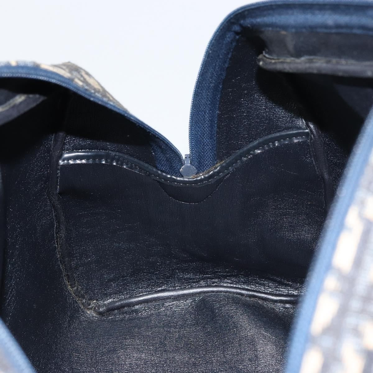 Christian Dior Vintage Trotter Boston Bag Diorissimo Canvas, NAVY, CANVAS, Handbag