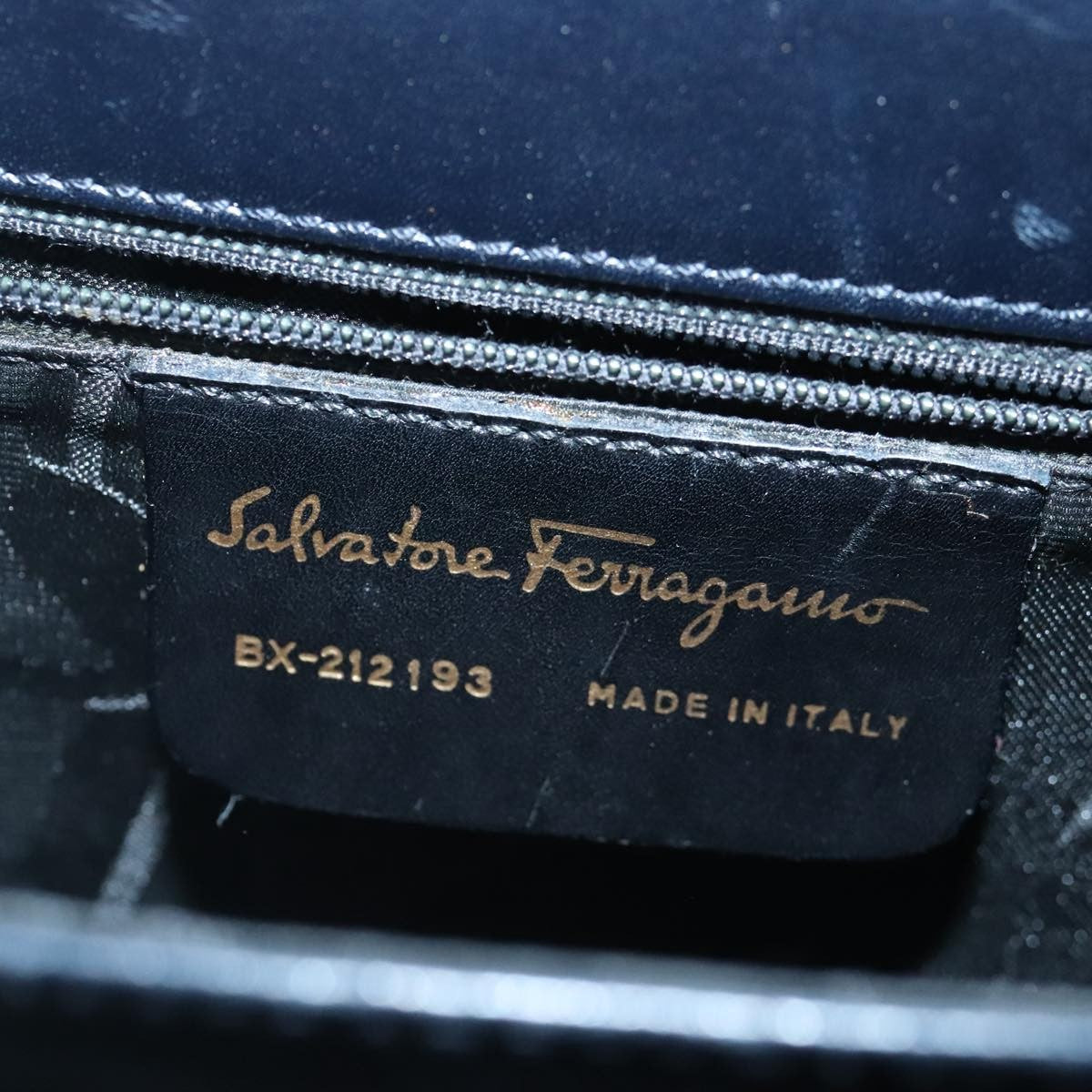 Salvatore Ferragamo Gancini Convertible Top Handle Bag Leather, NAVY, LEATHER, Handbag