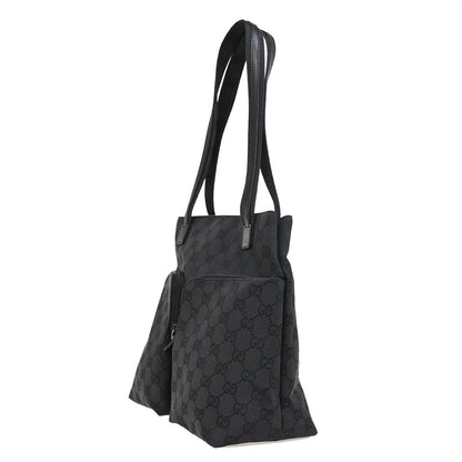Gucci Double Pocket Tote GG Canvas, BLACK, CANVAS, Shoulder bag