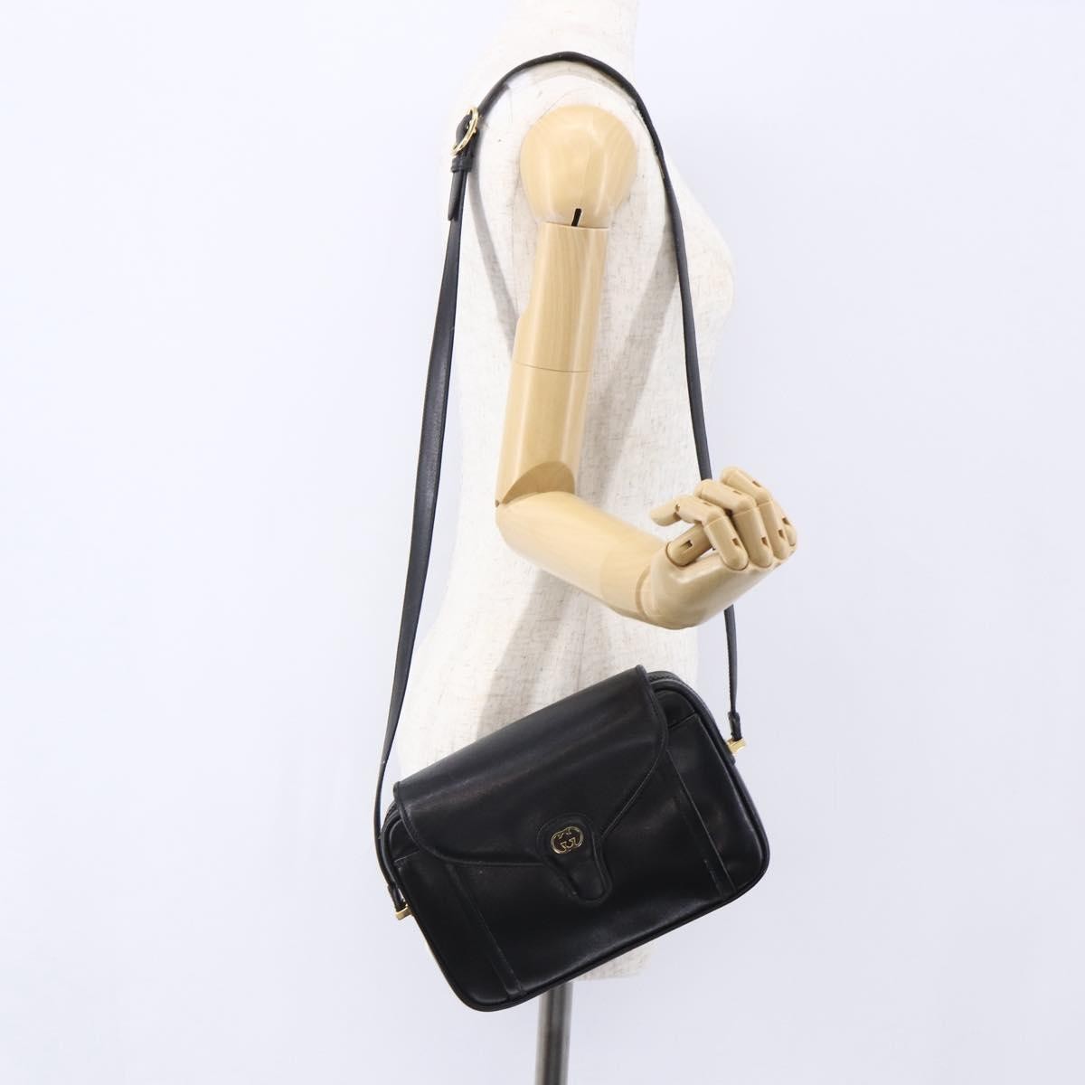 Gucci Vintage Shoulder Bag Leather, BLACK, LEATHER, Shoulder bag