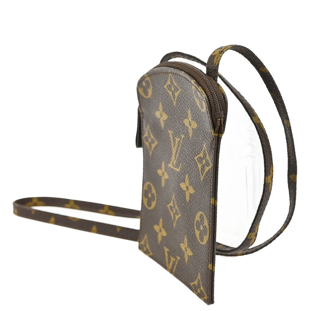 Louis Vuitton Pochette Secret Monogram canvas, BROWN, CANVAS, Clutche & pouche