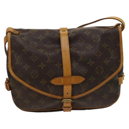Louis Vuitton Saumur Handbag Monogram Canvas, BROWN, CANVAS, Shoulder bag
