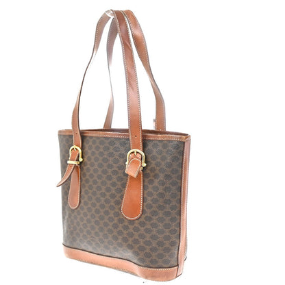 Celine Vintage Macadam Tote bag Canvas and Leather, BROWN, PVC, Tote bag