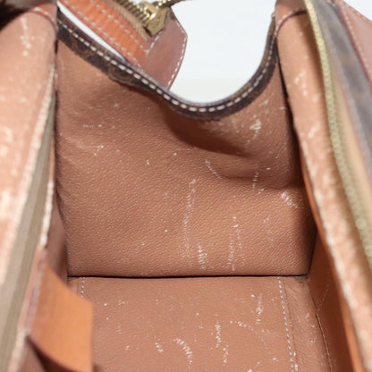 Celine Macadam Handbag Macadam with leather, BROWN, CANVAS, Handbag