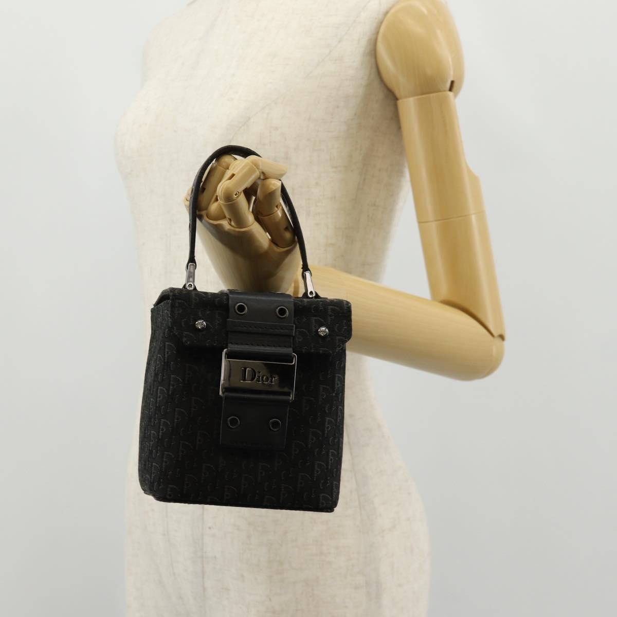 Christian Dior Vintage Trotter Pouch Canvas, BLACK, CANVAS, Clutche & pouche