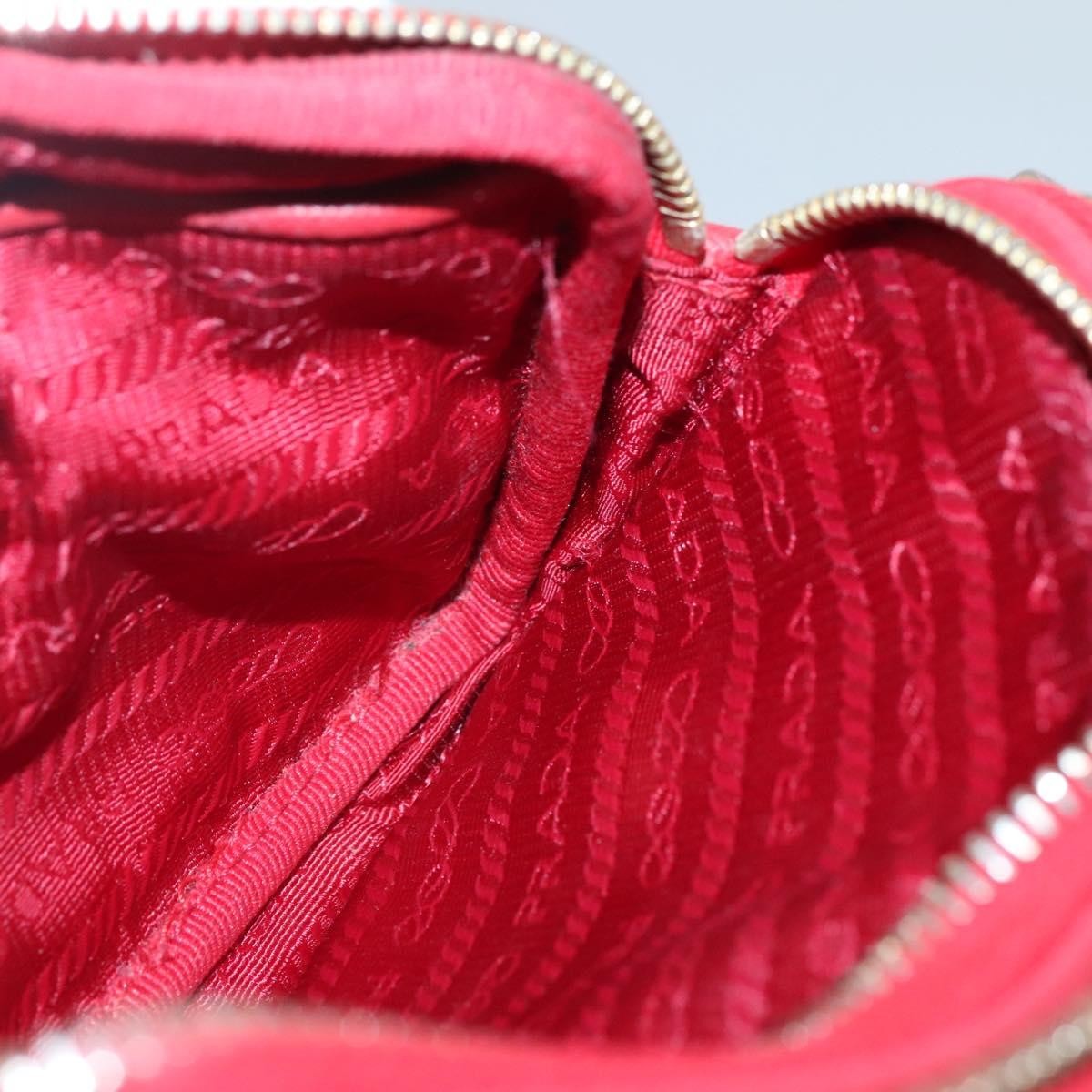 Prada Double Zip Shoulder Bag Nylon, RED, NYLON, Shoulder bag