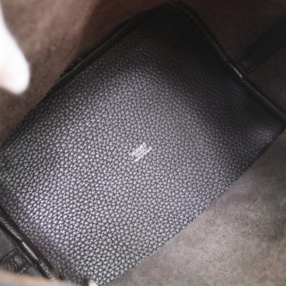 Hermes Picotin Bag Clemence, Brown, Leather, Handbag