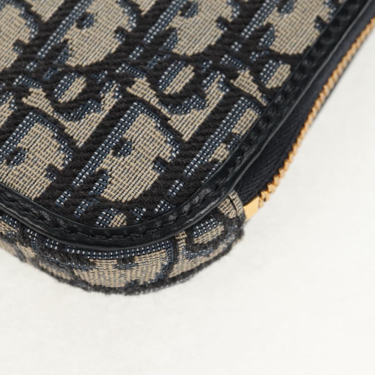 Christian Dior 30 Montaigne Phone Holder on Chain Oblique Canvas, NAVY, CANVAS, Clutche & pouche