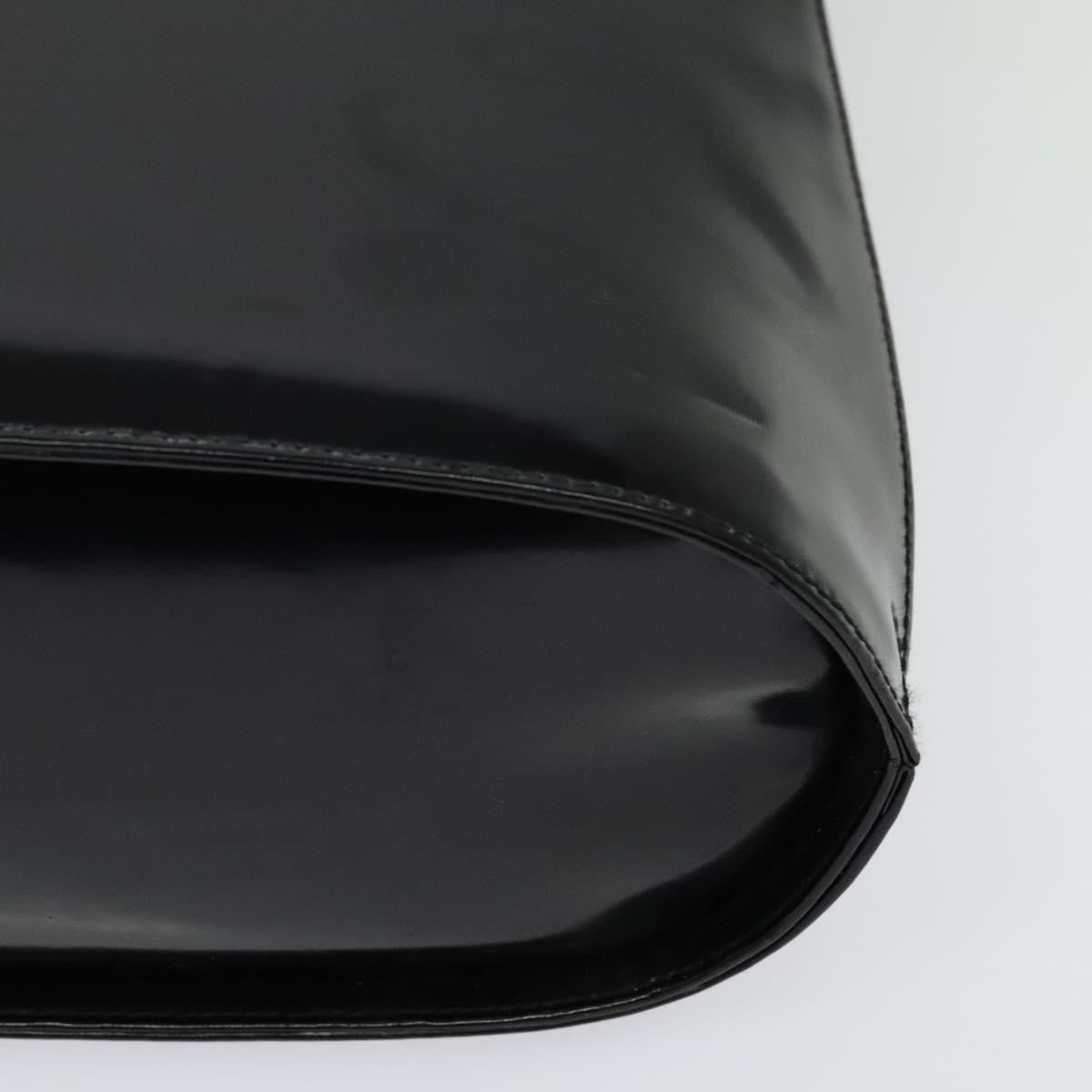 Salvatore Ferragamo Gancini Shoulder Bag Patent Leather, BLACK, PATENT_LEATHER, Shoulder bag