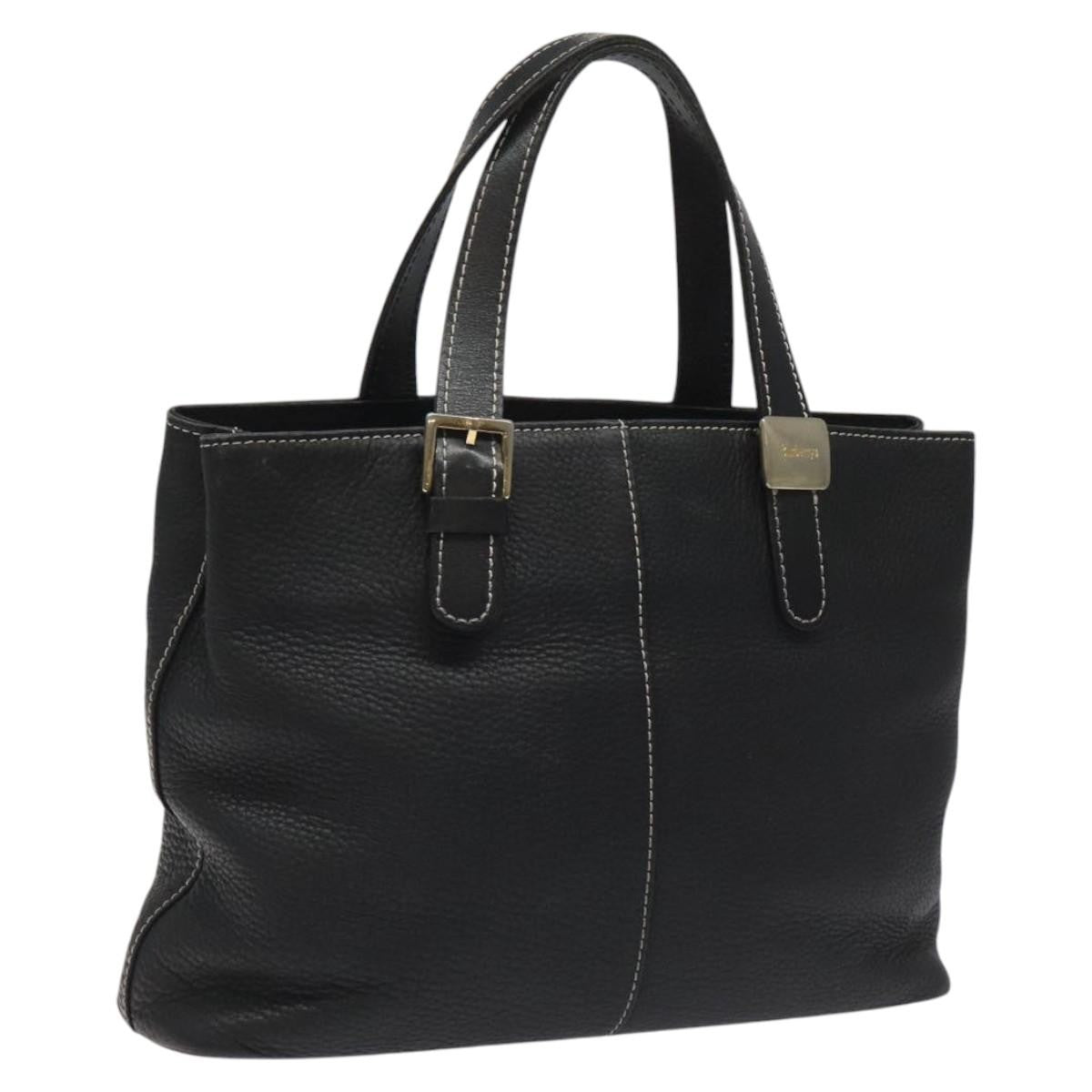 Burberry Handle Tote Leather, BLACK, LEATHER, Tote bag