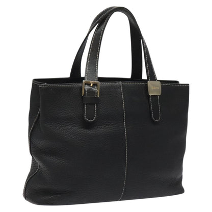 Burberry Handle Tote Leather, BLACK, LEATHER, Tote bag