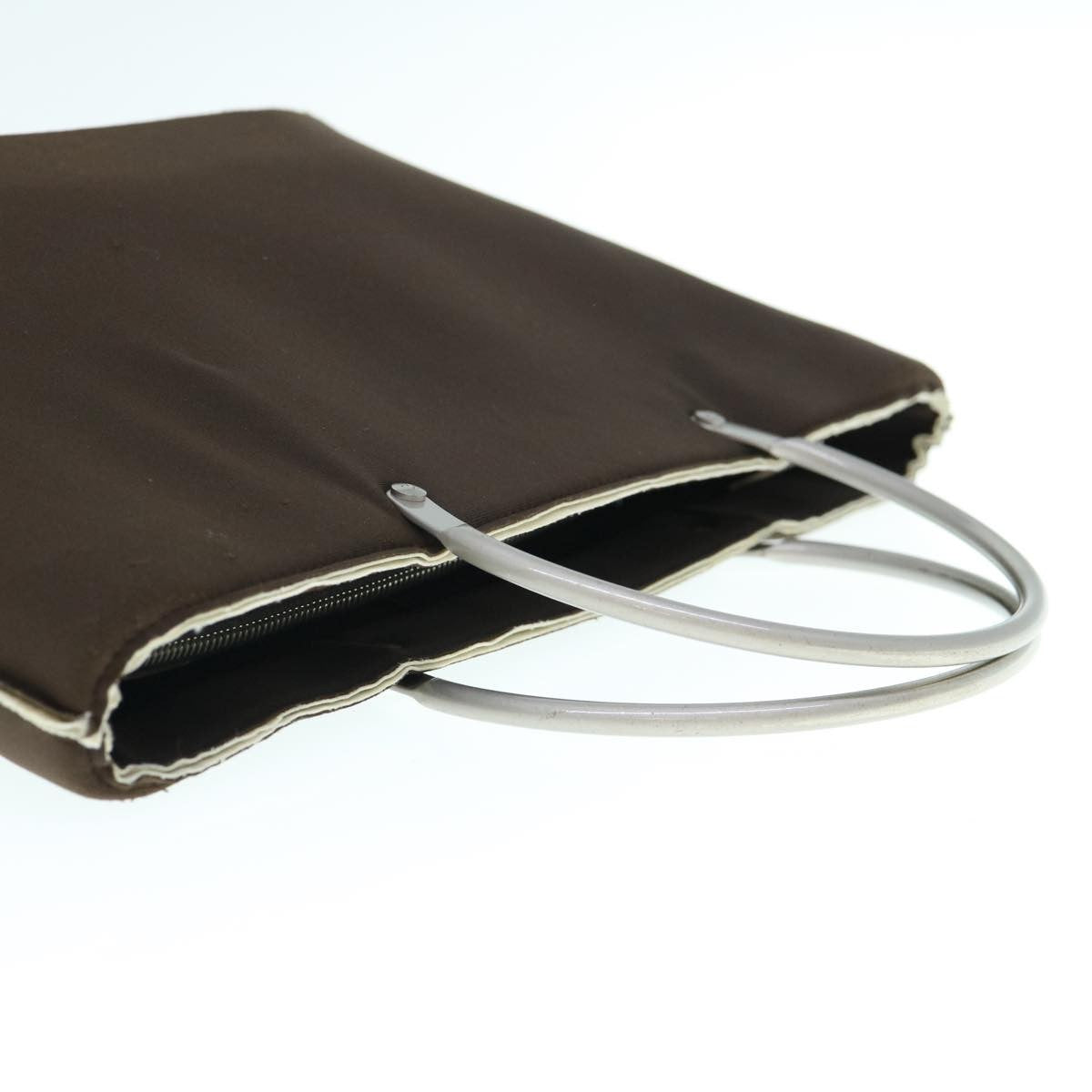 Chanel Vintage Metal Ring Tote Nylon, BROWN, NYLON, Tote bag