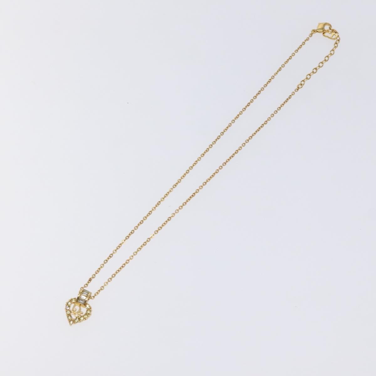 Christian Dior Logo Heart Pendant Necklace Metal, GOLD, METAL, Necklace