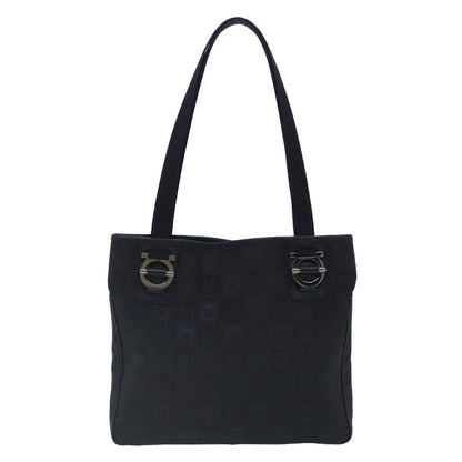 Salvatore Ferragamo Gancini Tote Gancini Canvas, BLACK, CANVAS, Tote bag