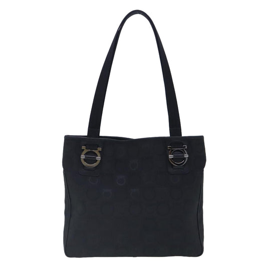 Salvatore Ferragamo Gancini Tote Gancini Canvas, BLACK, CANVAS, Tote bag