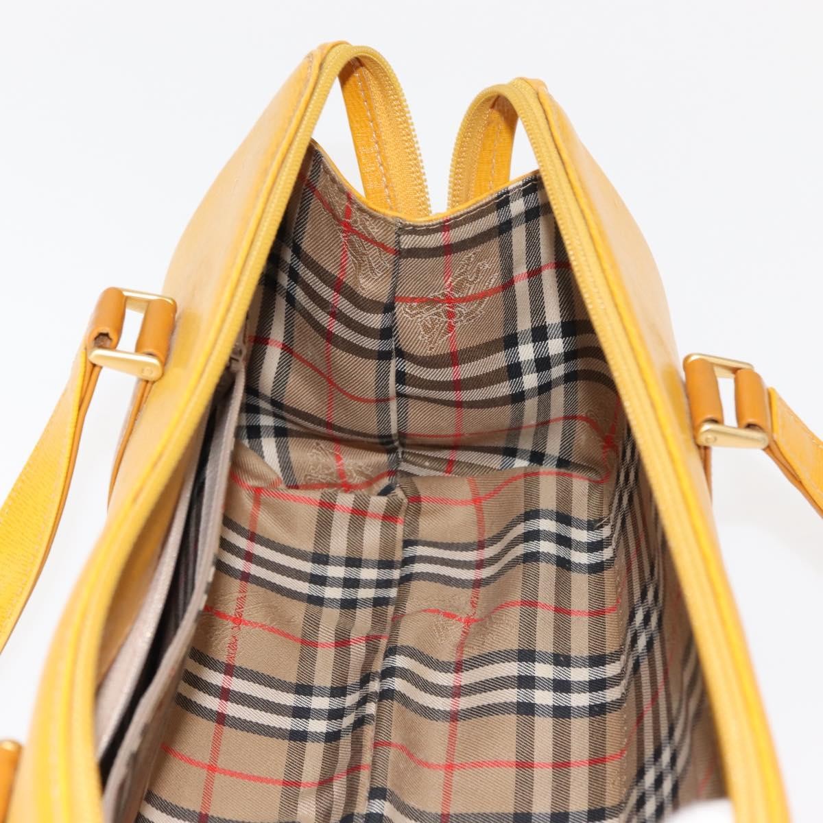 Burberry Vintage Handbag Leather, YELLOW, LEATHER, Handbag