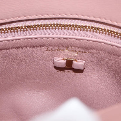 Salvatore Ferragamo Vala Shoulder Bag Leather, PINK, LEATHER, Shoulder bag