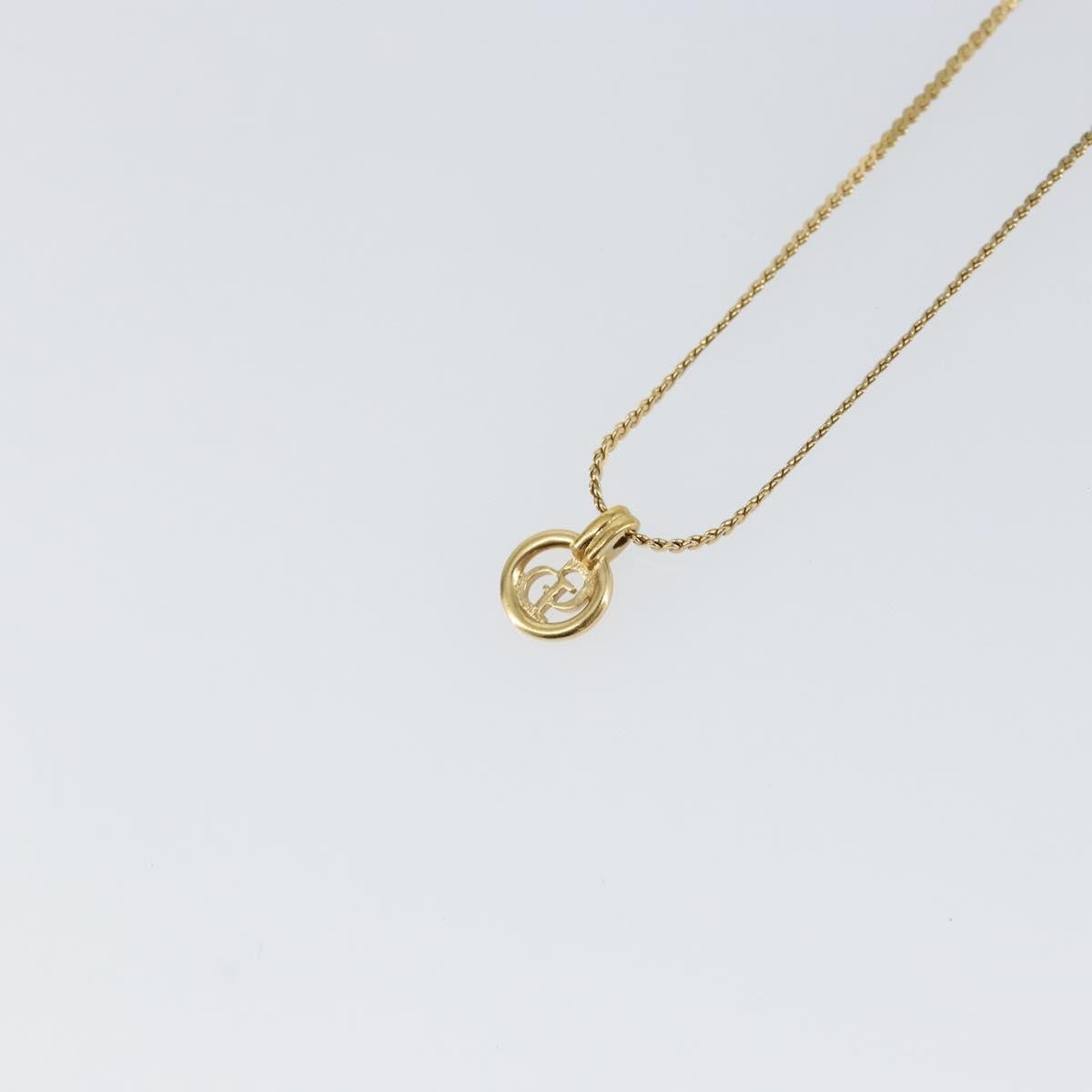 Christian Dior CD Pendant Necklace Metal, GOLD, METAL, Necklace