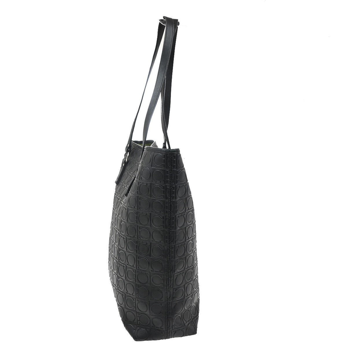 Salvatore Ferragamo Gancini Tote Gancini Canvas, Black, Canvas, Tote Bag