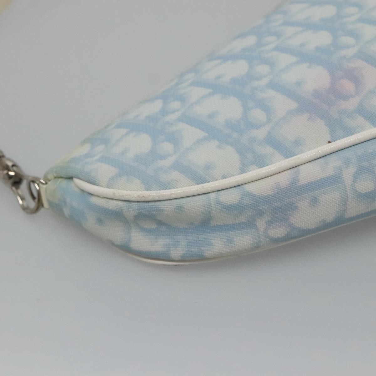 Christian Dior Vintage Saddle Bag Diorissimo Canvas, BLUE, CANVAS, Clutche & pouche