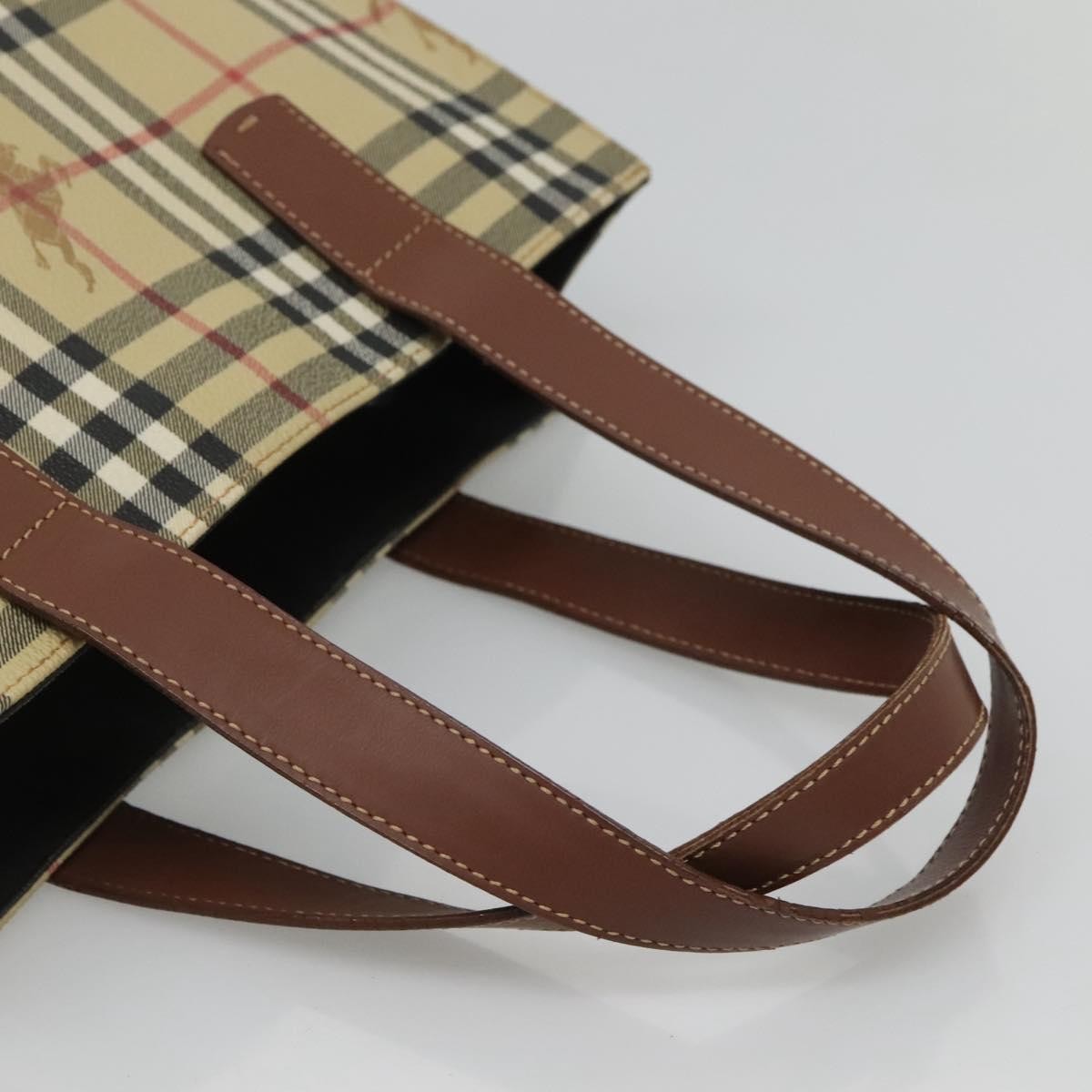 Burberry Top Handle Tote Haymarket Coated Canvas, BEIGE, PVC, Tote bag