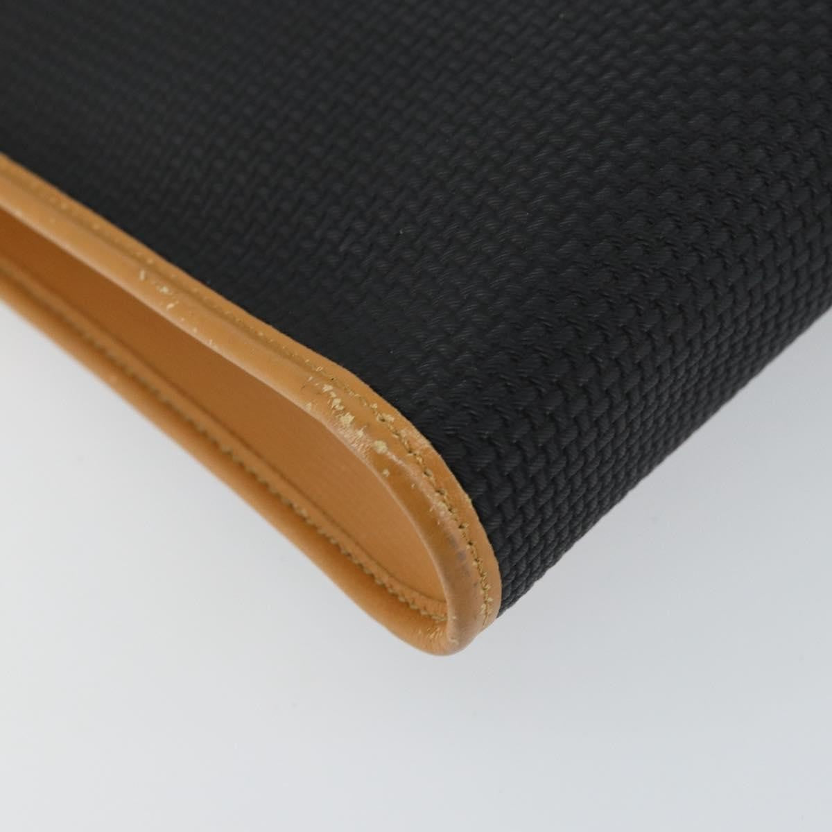 Saint Laurent Vintage Flap Crossbody Bag Coated Canvas with Leather, BLACK, PVC, Shoulder bag