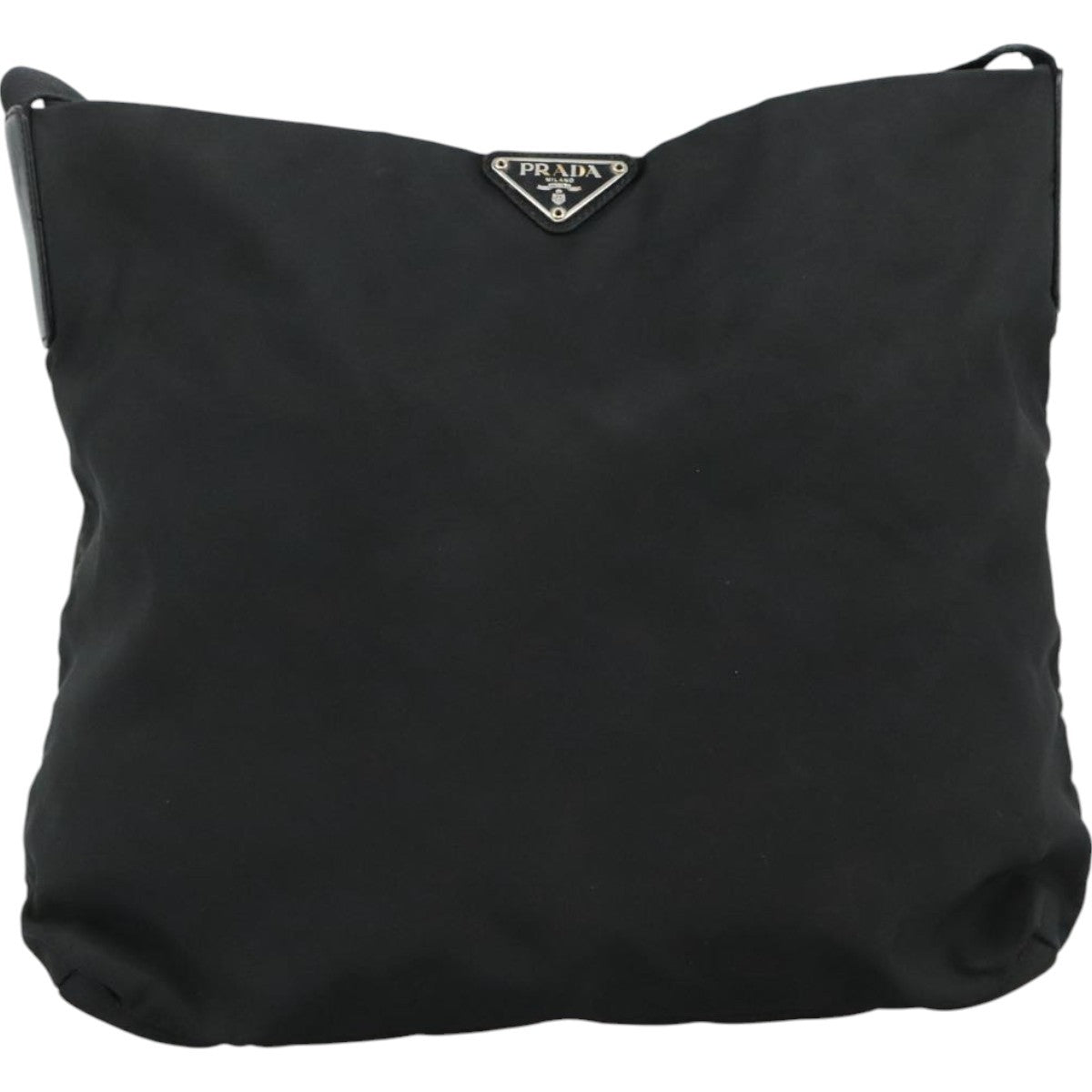 Prada Flat Messenger Bag Tessuto, BLACK, NYLON, Shoulder bag