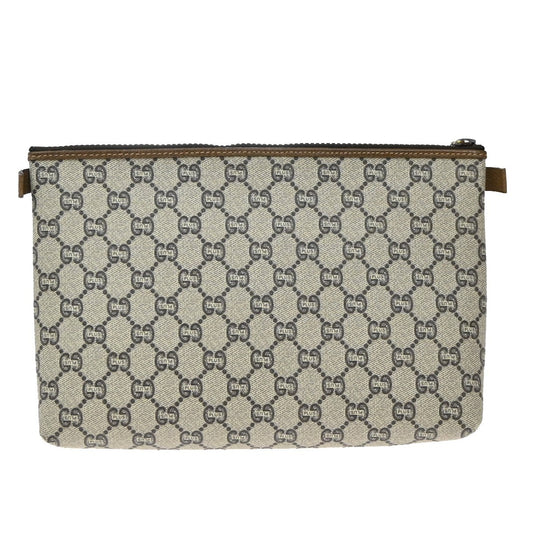 Gucci GG Plus Supreme Pouch Canvas, BROWN, PVC, Clutche & pouche