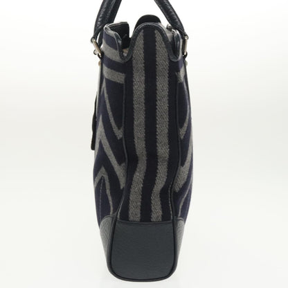 Louis Vuitton Vail Blanket Cabas Wool with Leather, NAVY, WOOL, Tote bag