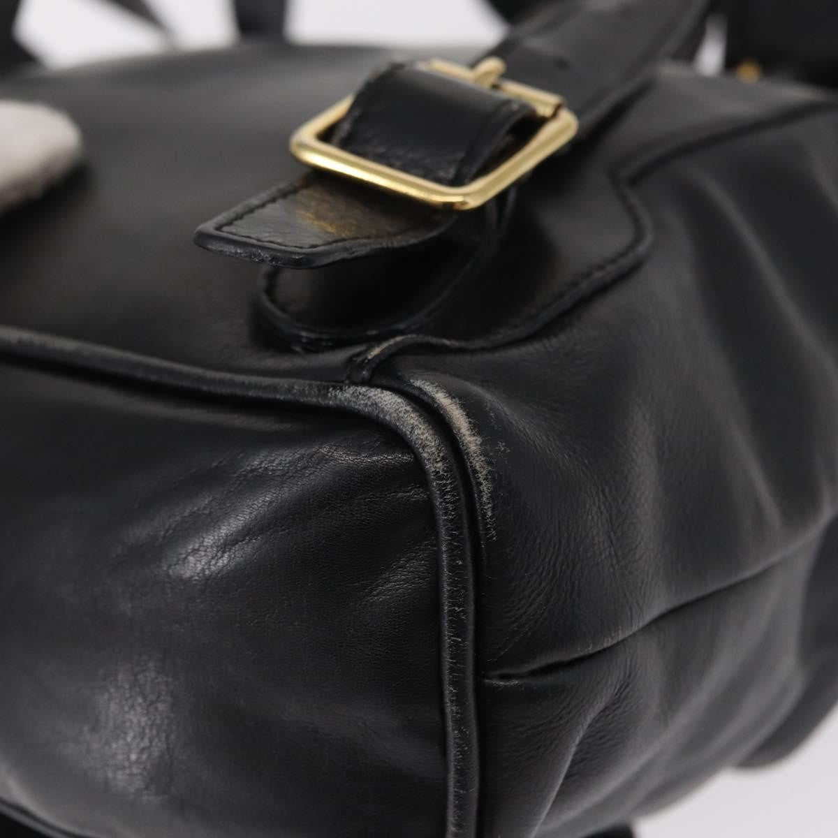 Gucci Vintage Bamboo Backpack Leather, BLACK, LEATHER, Backpack