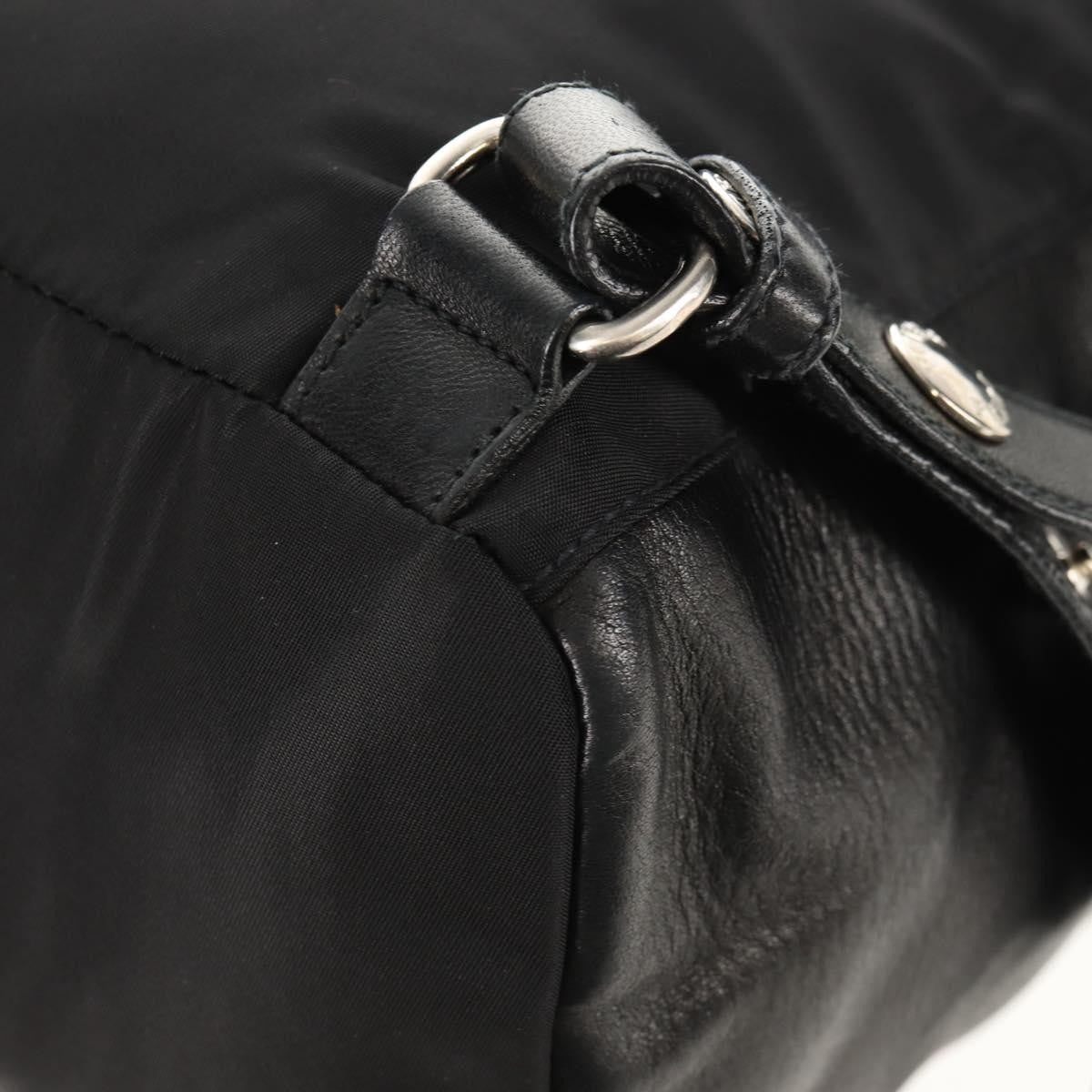 Prada Buckle Backpack Quilted Tessuto, BLACK, NYLON, Backpack