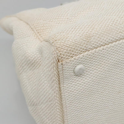 Chanel CC Resin Chain Tote Quilted Raffia, WHITE, WOOD, Tote bag