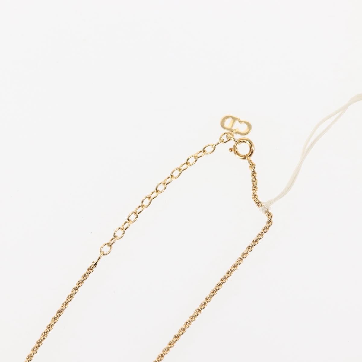 Christian Dior Vintage CD Heart Pendant Necklace Metal with Crystals, GOLD, METAL, Necklace