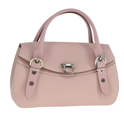 Salvatore Ferragamo Gancini handbag Leather, PINK, LEATHER, Handbag