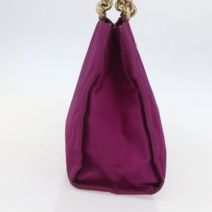 Prada Metal Handles Tote Tessuto, PURPLE, NYLON, Handbag