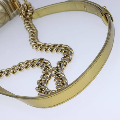 Chanel Boy Flap Bag Quilted Patent, GOLD, PATENT_LEATHER, Shoulder bag