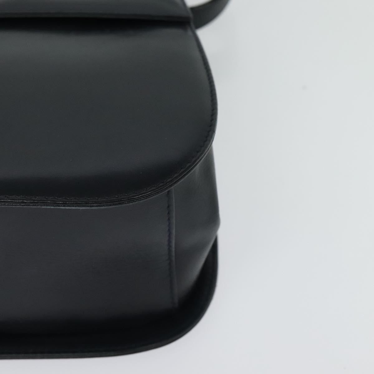 Salvatore Ferragamo Gancini Shoulder Bag Leather, NAVY, LEATHER, Shoulder bag