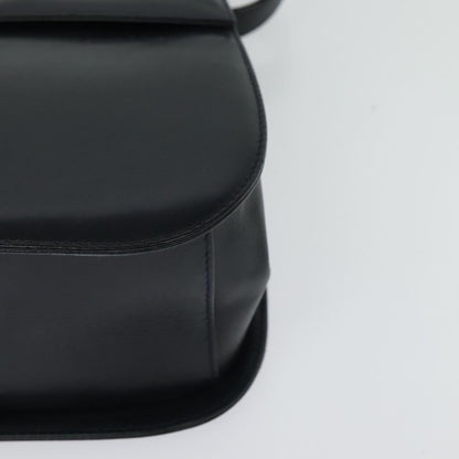 Salvatore Ferragamo Gancini Shoulder Bag Leather, NAVY, LEATHER, Shoulder bag