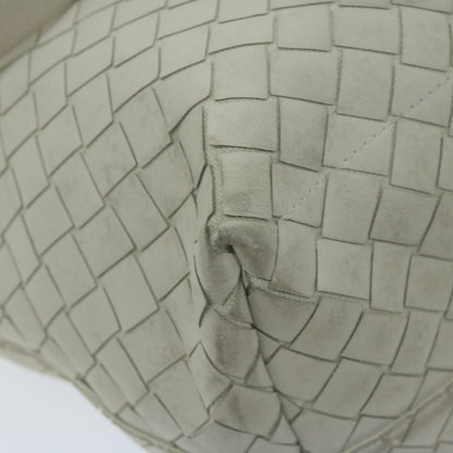 Bottega Veneta Zipped Tote Rubber Intrecciato with Canvas, WHITE, LEATHER, Tote bag