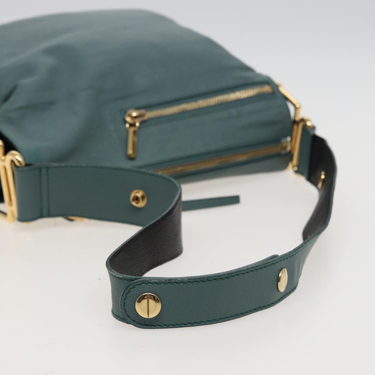 Chloe Vintage Shoulder Bag Leather, TURQUOISE, LEATHER, Shoulder bag