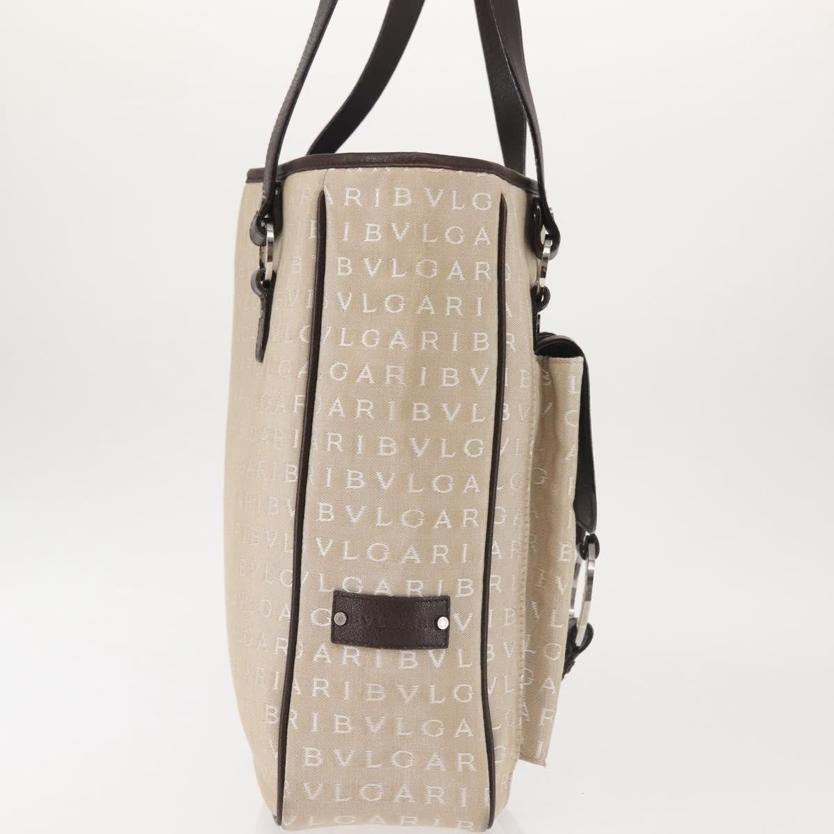 Bvlgari B.Zero1 Logomania Bag Canvas with Leather, BEIGE, CANVAS, Tote bag