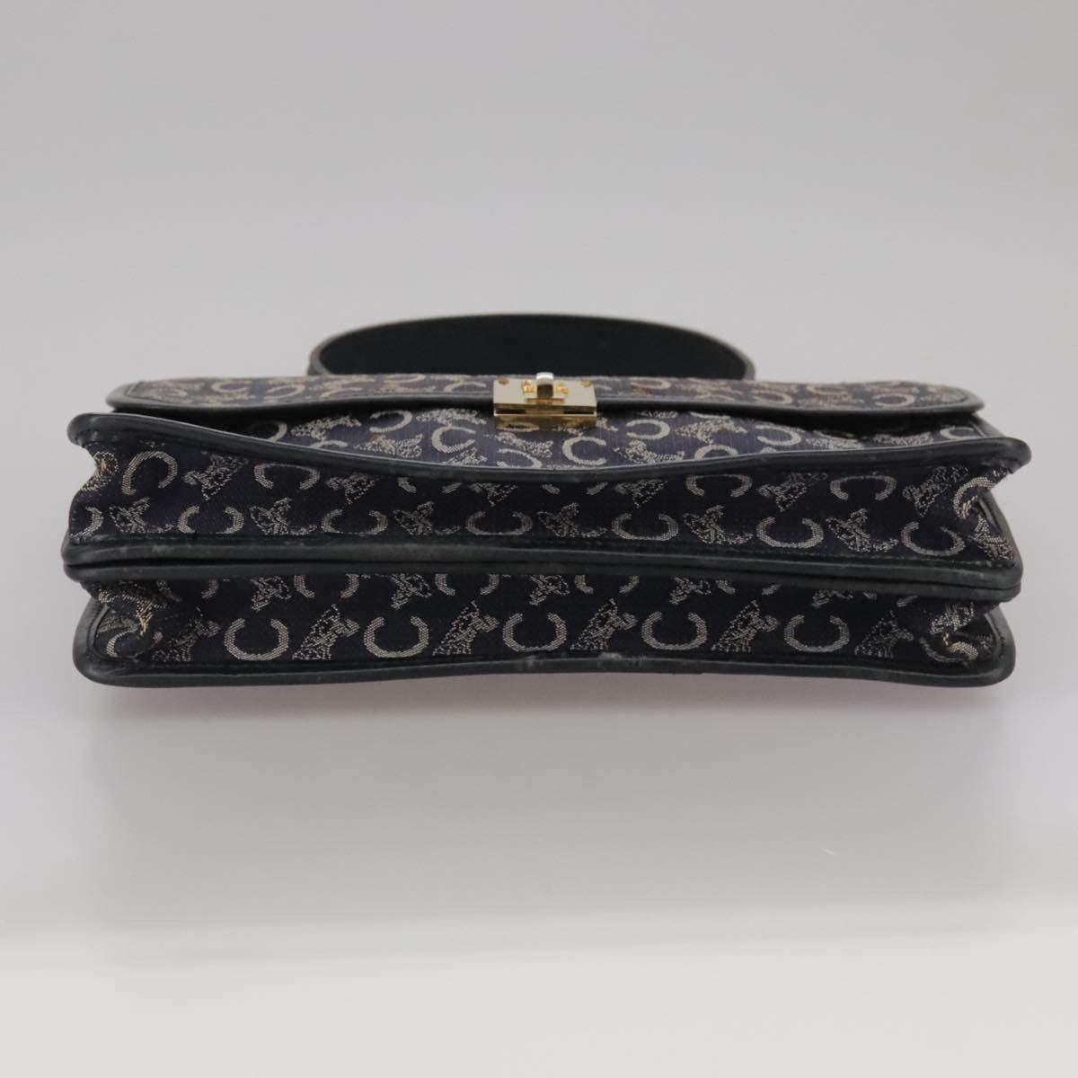 Celine C Sulky Handbag Canvas, NAVY, CANVAS, Handbag