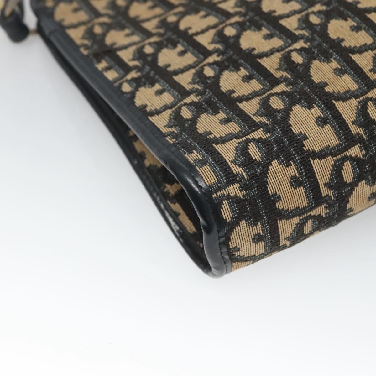 Christian Dior Vintage Trotter Shoulder Bag Canvas, NAVY, CANVAS, Shoulder bag